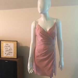 TOBI Pink Sexy Deep V Mini Dress